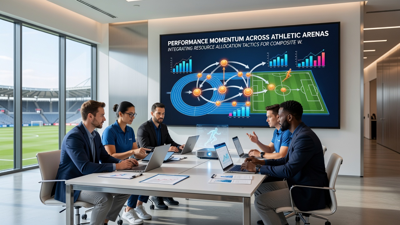 Infographic illustrating stake distribution across multi-sport accumulator legs based on momentum analysis and bankroll tiers