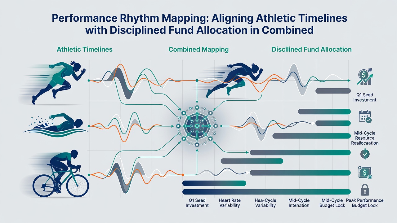 Detailed charts mapping athletic performance timelines to fund allocation percentages