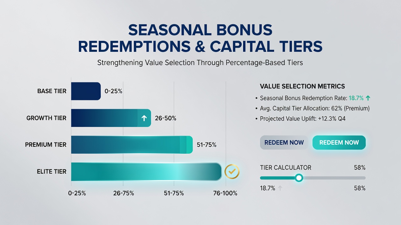 Multi-leg racing builds supported by tiered bonus redemptions and capital management