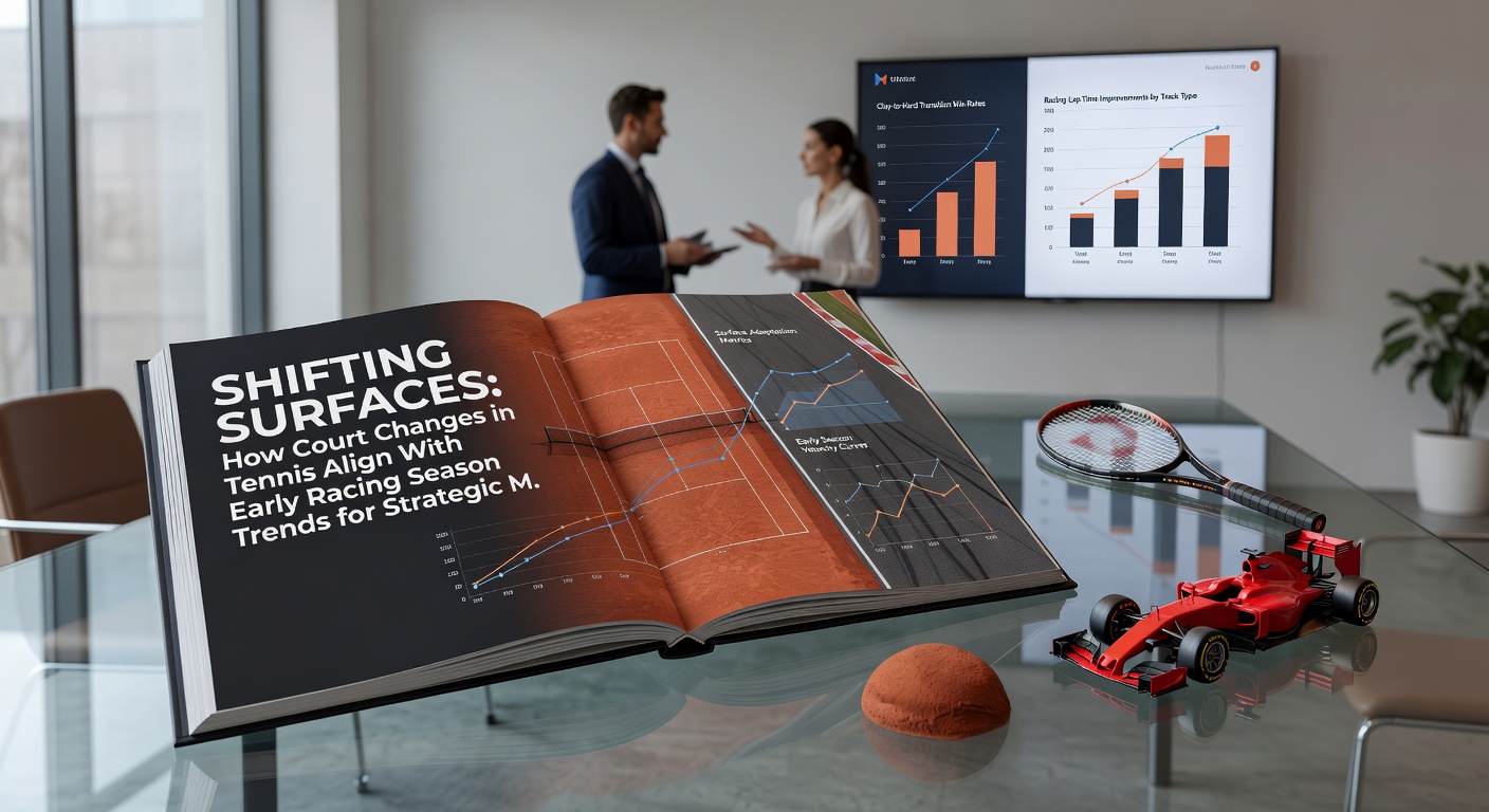 Strategic planning charts showing tennis surface changes alongside spring racing fixtures and performance metrics